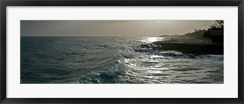 Framed Waves in the sea, Negril, Westmoreland, Jamaica Print