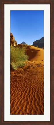 Framed Sand dunes in a desert, Jordan (vertical) Print