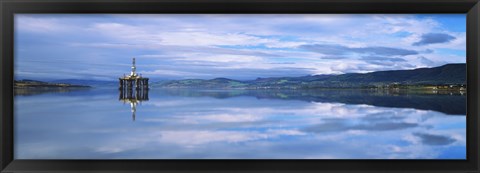 Framed Disused oil rig in the Cromarty Firth, Inverness, Inverness-Shire, Scotland Print