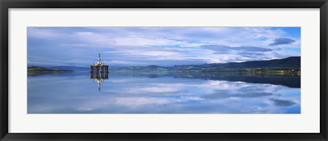 Framed Disused oil rig in the Cromarty Firth, Inverness, Inverness-Shire, Scotland Print