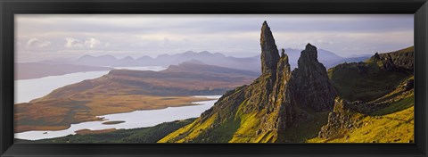 Framed Old Man of Storr Mountains, Isle of Skye, Inner Hebrides, Highland Region, Scotland Print