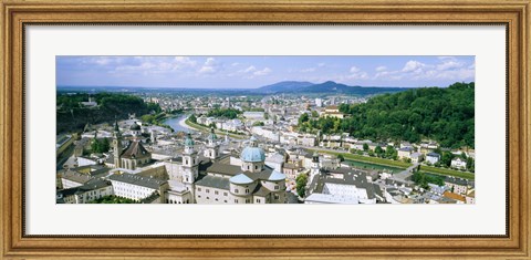 Framed Buildings in a city, view from Hohensalzburg Castle, Salzburg, Austria Print