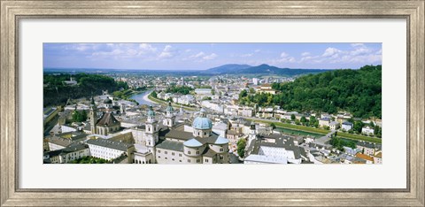 Framed Buildings in a city, view from Hohensalzburg Castle, Salzburg, Austria Print