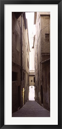 Framed Narrow alley with old buildings, Siena, Siena Province, Tuscany, Italy Print