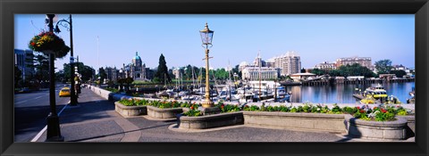 Framed Street lamps with Parliament Building in the background, Victoria, British Columbia, Canada Print