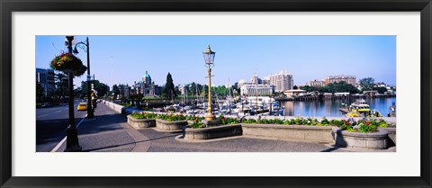 Framed Street lamps with Parliament Building in the background, Victoria, British Columbia, Canada Print