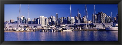 Framed Boats at a marina, Vancouver, British Columbia, Canada 2013 Print