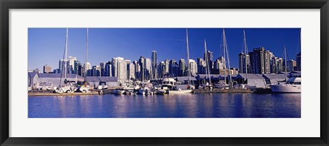 Framed Boats at a marina, Vancouver, British Columbia, Canada 2013 Print