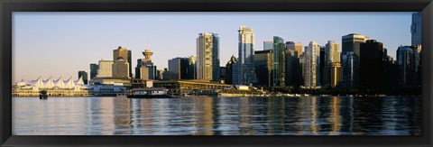 Framed Vancouver skyline at dusk, British Columbia, Canada 2013 Print