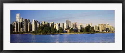 Framed City skyline, Vancouver, British Columbia, Canada Print