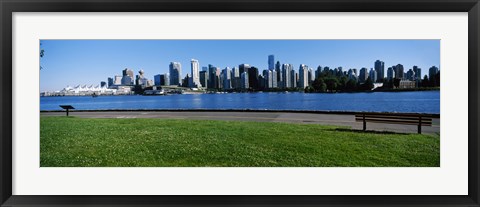 Framed River walk with skylines in the background, Vancouver, British Columbia, Canada 2013 Print