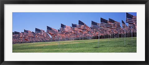 Framed American flags in memory of 9/11, Pepperdine University, Malibu, California Print