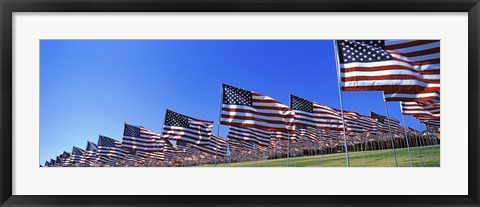 Framed American flags, Pepperdine University, Malibu, California Print