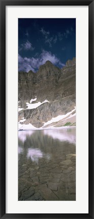 Framed Reflections on lake at US Glacier National Park, Montana Print