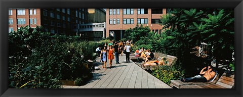 Framed Tourists in an elevated park, High Line, New York City, New York State Print