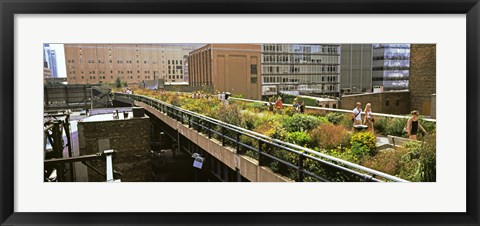 Framed Tourists in an elevated park, High Line, Manhattan, New York City, New York State, USA Print