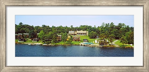 Framed Buildings along Lake George, New York State, USA Print