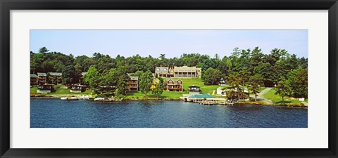 Framed Buildings along Lake George, New York State, USA Print