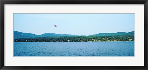 Framed Parasailing on Lake George, New York State, USA Print