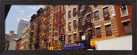 Framed Buildings in a street, Mott Street, Chinatown, Manhattan, New York City, New York State Print