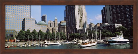 Framed Boats at North Cove Yacht Harbor, New York City (horizontal) Print