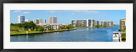 Framed Buildings on Intracoastal Waterway, Hollywood Beach, Hollywood, Florida Print