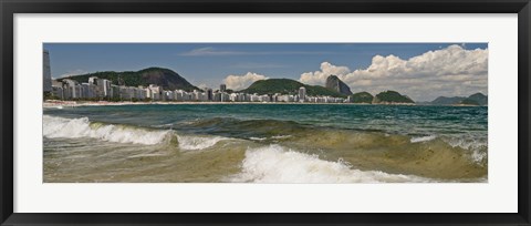 Framed Waves on Copacabana Beach with Sugarloaf Mountain in background, Rio De Janeiro, Brazil Print