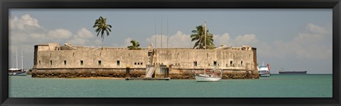 Framed Historical fortification in Baia De Todos Os Santos, Salvador, Bahia, Brazil Print