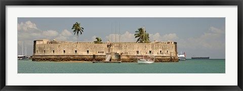 Framed Historical fortification in Baia De Todos Os Santos, Salvador, Bahia, Brazil Print
