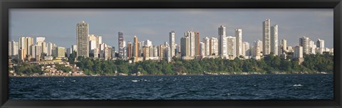 Framed Skyscrapers at the waterfront, Salvador, Brazil Print