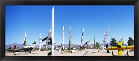 Framed Missiles at a museum, White Sands Missile Range Museum, Alamogordo, New Mexico Print