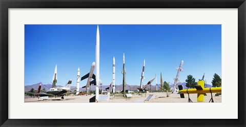 Framed Missiles at a museum, White Sands Missile Range Museum, Alamogordo, New Mexico Print