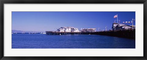 Framed Harbor and Stearns Wharf, Santa Barbara, California Print