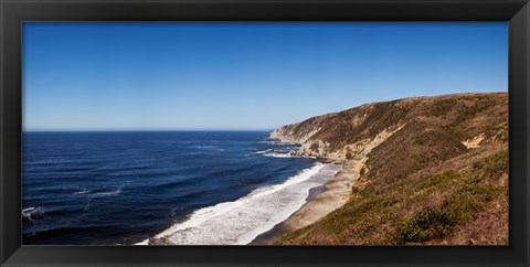 Framed Surf at the coast, Tomales Point, Point Reyes National Seashore, Marin County, California, USA Print