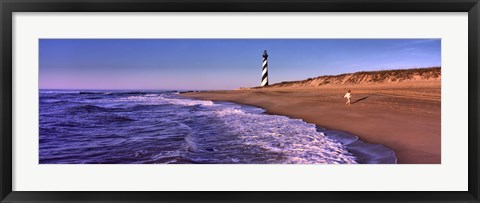 Framed Lighthouse on the beach, Cape Hatteras, North Carolina, USA Print