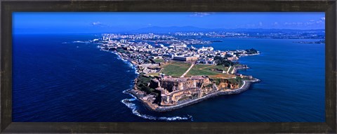 Framed Aerial view of the Morro Castle, San Juan, Puerto Rico Print