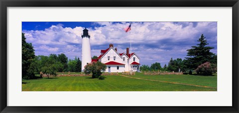 Framed Clouds over the Point Iroquois Lighthouse, Michigan, USA Print