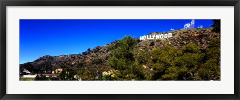 Framed Low angle view of Hollywood Sign, Hollywood Hills, Hollywood, Los Angeles, California, USA Print