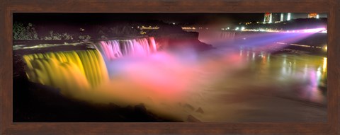 Framed Niagara Falls at night, Niagara River, Niagara County, New York State Print