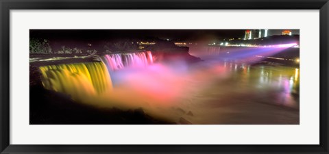 Framed Niagara Falls at night, Niagara River, Niagara County, New York State Print