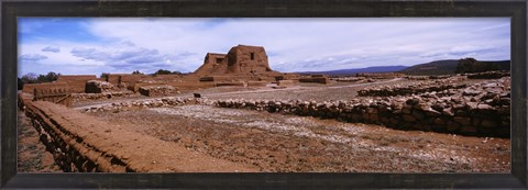 Framed Landscape view of church ruins, Pecos National Historical Park, New Mexico, USA Print