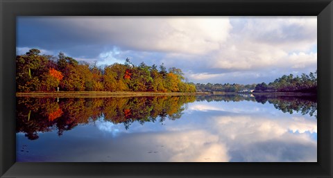 Framed Sunrise over river, Crac&#39;h, Morbihan, Brittany, France Print