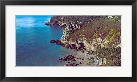 Framed High angle view of a coast, Crozon, Finistere, Brittany, France Print