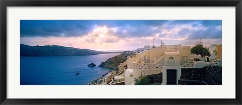 Framed Town at the waterfront, Santorini, Cyclades Islands, Greece Print