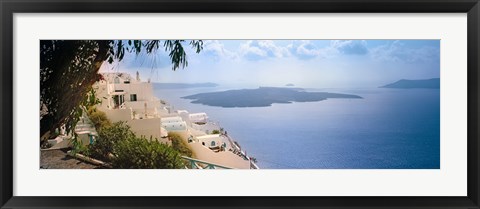 Framed Dwellings along cliff, Santorini, Greece Print