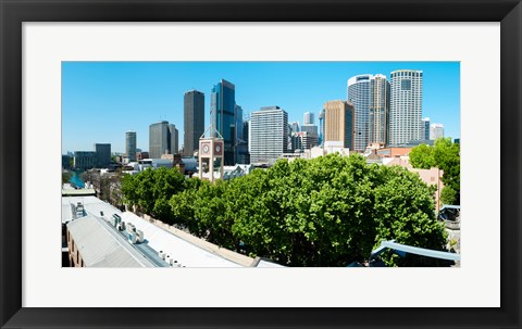 Framed Skyscrapers in a city, Cumberland Street, Sydney, New South Wales, Australia Print