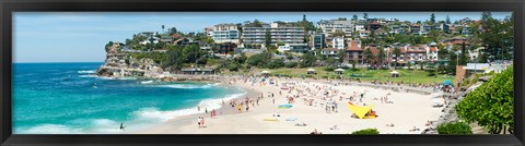 Framed Houses on the coast, Bronte Beach, Sydney, New South Wales, Australia Print