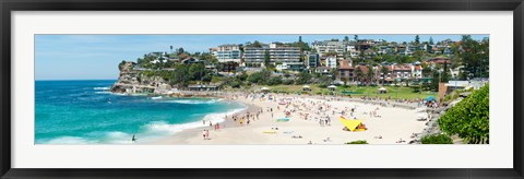 Framed Houses on the coast, Bronte Beach, Sydney, New South Wales, Australia Print