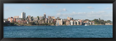 Framed Apartments and houses at the waterfront, Waruda Street, Kirribilli Avenue, Kirribilli, Sydney, New South Wales, Australia Print