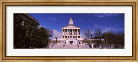 Framed Government building in a city, Tennessee State Capitol, Nashville, Davidson County, Tennessee, USA Print